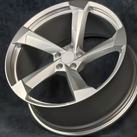 JWYC Nouvelles jantes forgées en alliage d'aluminium à 5 branches argentées de 18 à 22 pouces 5x114.3/120 pour Audi