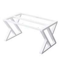 Pieds de table en métal en forme de Z robustes, base de bureau industrielle en acier pour table de salle à manger, accessoires de quincaillerie
