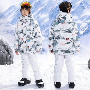 <span class=keywords><strong>Chaqueta</strong></span> y pantalones de esquí para niñas y niños, Mono de invierno cálido a prueba de viento, Sudadera con capucha, impermeable, deportes al aire libre, ropa de <span class=keywords><strong>nieve</strong></span>, traje de Snowboard - Product Image 6