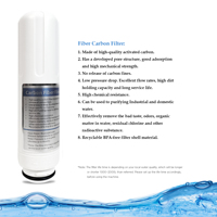 Kartrid Filter Pengganti EHM-729 Elemen Filter Air Serat Karbon untuk Mesin Ionizer Air Alkali, Filter Belakang