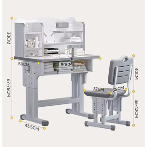 Nuovo Design Moderno Set <span class=keywords><strong>Scrivania</strong></span> e Sedia con Libreria, Piano in Legno Regolabile in Altezza per Soggiorno, Arredamento Domestico - Product Image 4