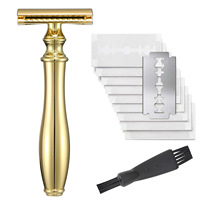 Rasoir de sécurité à double tranchant pour homme, manche en cuivre, lames de haute qualité, rasoir pour le visage/le corps/les aisselles