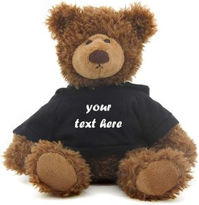 Orsacchiotto di <span class=keywords><strong>Peluche</strong></span> Personalizzato con Logo, 10 Pollici, con Felpa Nera, Regalo Aziendale Promozionale, Mascotte Personalizzata - Product Image 3