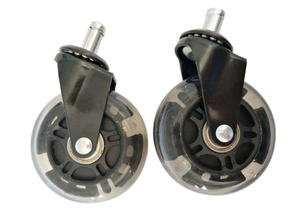 Ruedas giratorias de acero <span class=keywords><strong>VIMA</strong></span> de 2 pulgadas para silla de oficina, freno roscado, poliuretano transparente PU con ruedas de vástago de bloqueo - Product Image 5