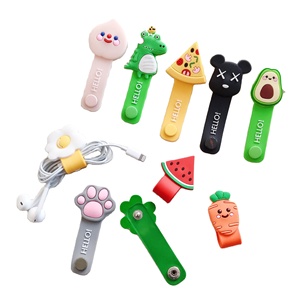 2024 New Arrival Cartoon Silicone Cable Winder Earphone and Headphone Wrap Cord Wire Organizer Promotional USB Gadget