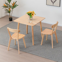 Chaise de salle à manger en chêne massif brun naturel avec dossier, design moderne minimaliste, style nordique, chaise de salon pour la maison