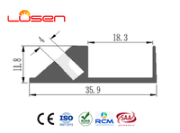 Profilés en aluminium OEM ODM LS-252, éclairage LED encastré pour armoire, profilé en aluminium pour éclairage LED, profilé en aluminium pour canal de 36 mm