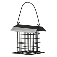 Mangeoire à oiseaux en métal noir de bonne qualité, en maille métallique, pour l'extérieur.