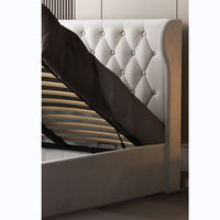Luxe pas cher prix hôtel stockage moderne velours plate-forme complète simple Double Twin King Queen Size gaz ascenseur cadre de lit