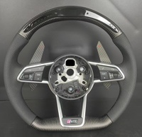 Volant de voiture personnalisé en fibre de carbone avec affichage LED du régime moteur, style carbone pour Audi A3 A4 A5 A6 A7 S3 S4 S5 RS3 RS4 RS5 RS6