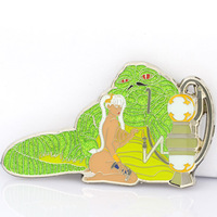 En gros, épingles de col et badges de revers en émail souple et dur, à double chaîne, thème Art Anime, avec chaîne, personnalisables