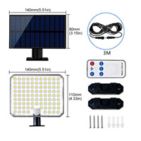 Lampe murale solaire à détecteur de mouvement 95 LED IP65, éclairage de sécurité extérieur avec capteur PIR et télécommande pour garage, jardin, allée