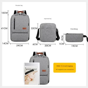 Multifunctional Three-Piece <b>Backpack</b> <b>Large</b> Capacity USB Oxford for Men Women Customizable Logo Print - Product Image 2