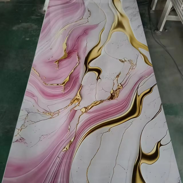 Artificial PVC UV Marble Sheet Customized Size & Color Cutting Service Wall Interior Decoration Building Boards