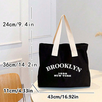 Sac fourre-tout en toile robuste vierge de grande taille avec fermeture à l'épaule et poignée longue, personnalisable pour femme, vente en gros