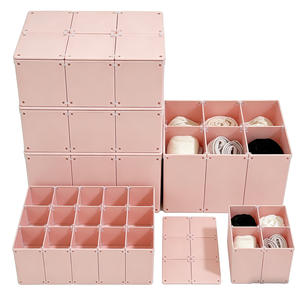 Boîte de rangement modulaire empilable en silicone pour sous-vêtements et chaussettes, organisateur de <span class=keywords><strong>tiroir</strong></span> détachable, séparateur de placard pour la maison et la chambre, vente en gros - Product Image 1