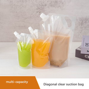 Pochettes souples écologiques jetables à large ouverture avec bec verseur, transparentes, pour jus, impression offset, taille personnalisée, pour eau - Product Image 2