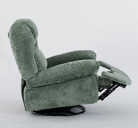 Fauteuil inclinable et pivotant manuel VANBOW Nordic Rocking and Tilt, vert, surdimensionné, avec tissu texturé doux pour le salon