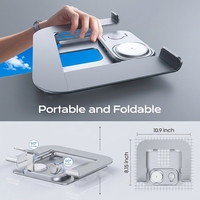 Support de tablette PC en alliage d'aluminium réglable en hauteur avec charge sans fil et dissipation rapide de la chaleur, emballage en boîte couleur
