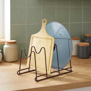 Support de planche à découper et de couvercles, construction en fer, support de rangement de cuisine, minimaliste - Product Image 4