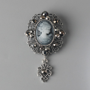 Baroque ovale camée <span class=keywords><strong>broche</strong></span> <span class=keywords><strong>broche</strong></span> rétro résine reine tête pendentif dame broches bijoux pour femmes cadeau - Product Image 6