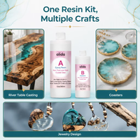 Résine Époxy Créative 3:1 en Deux Composants, Kit à Durcissement Rapide, Formule 1kg pour Table en Résine, Travail du Bois et Conception de Bijoux