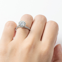 Bestseller Trendy Luxus Fine Jewelry für Frauen 1ct 1.0ct 1 Karat 6,5mm Moissan ite S925 Sterling Silber Blumen form Ring