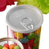 Hermétiques 50ml 100ml 120ml boîtes de conserve en plastique de thon en aluminium avec couvercle d'anneau de pelage facile-boîte de rangement de miel de bonbons alimentaires liquides