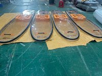 2025 planche transparente personnalisée planche de SUP à pagaie transparente avec accessoire de bodyboard en cristal d'aviron PC