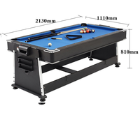 Vente directe d'usine, table de billard multi-jeux 4 en 1, 7 pieds, hockey sur air, tennis de table avec plateau de table à manger
