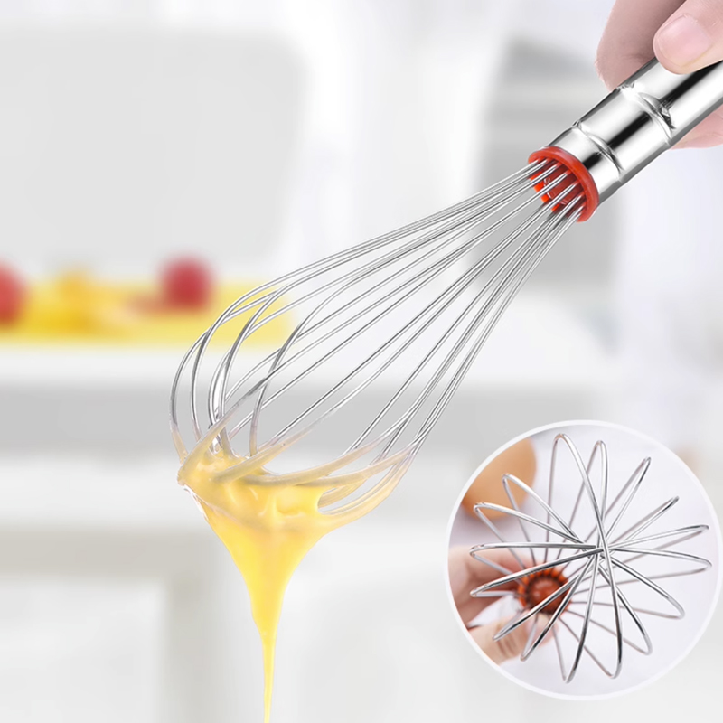 High Quality Food-Grade Stainless Steel Egg Beater Manual Balloon Kitchen Utensil for Whisking Cream Egg Tools