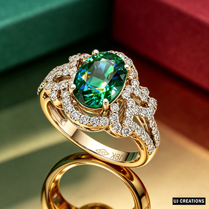 แหวนค็อกเทลทองคำแท้ 18K ประดับทับทิมทรงรี ดีไซน์หรูหราสำหรับผู้หญิง - Product Image 6