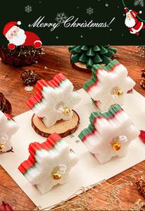 Collection de bougies parfumées écologiques bordeaux personnalisées, parfum fruité, forme de flocon de neige de Noël, décoration de fête, aromathérapie, cadeau pour la maison - Product Image 5