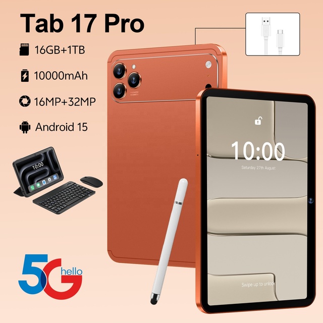 YPORANGE 10.1 Inch Tab 17 Pro MTK New Smart Tablet 16GB+1TB 10000mAh Long Battery WiFi Android 15