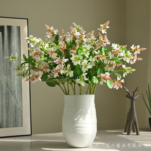 Arrangement floral artificiel Yihua en soie rose et violette pour la décoration de la maison, vase moderne pour le salon - Product Image 4