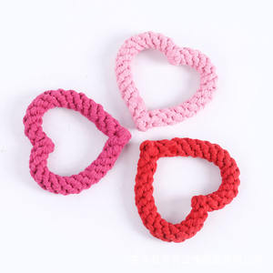 卸売 カスタム コットン ロープ ペット 犬用 噛むおもちゃ 製品 ラグジュアリー 高耐久 ハート型 インタラクティブ 小型犬用 ドッグ ロープ トイ - Product Image 4