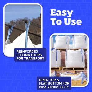 Bolsas de Basura Resistentes para Construcción, de Polipropileno Tejido Blanco de 100 Galones, para Demolición y Construcción - Product Image 3