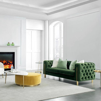 Canapé modulaire confortable de style moderne pour salon, ensemble de canapés sectionnels avec acier inoxydable
