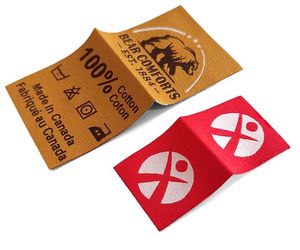 Etiqueta de logotipo dorada y negra de alta calidad para ropa—etiqueta tejida para coser prendas - Product Image 2