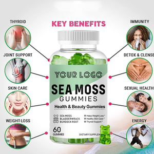 Hấp thụ cao giá bán buôn tự nhiên Vegan rêu biển Gummies Vitamin nhanh hơn Apple hương vị màu xanh lá cây gấu hình dạng hữu cơ biển rêu - Product Image 3