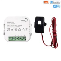 Medidor de energía inteligente de grafiti monofásico Tuya Transformador de corriente WiFi CT 220V 80A 0. Precisión de 0,2-30kWh Rango transfronterizo de-30kWh