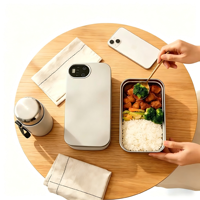 Conteneur alimentaire thermique avec fonction de charge USB, conteneur alimentaire chauffant électrique de qualité 304, article portable indispensable