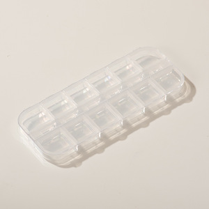 Caja organizadora de joyas de plástico con 12 compartimentos, transparente, de doble fila, con apertura independiente para almacenamiento de purpurina para decoración de uñas - Product Image 1