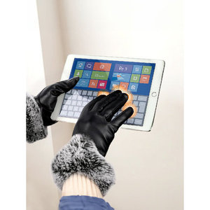 Da donna in pelle di pecora guanti di pelliccia invernale moto ciclismo pesca con sci Casual viaggio all'aperto uso quotidiano termico per lavoro - Product Image 1