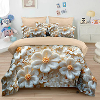 Nouvelle conception, impression numérique 3D 5D, textile de maison floral, usine chinoise, housse de couette en microfibre polyester, drap de lit, ensemble de literie pour chambre à coucher