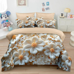 Bộ chăn ga gối đệm họa tiết hoa in kỹ thuật số 3D 5D thiết kế mới, chất liệu microfiber polyester, xuất xứ nhà máy Trung Quốc, dành cho phòng ngủ - Product Image 2