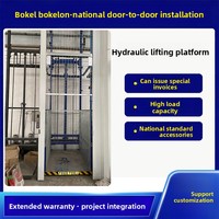 Nouvelle plateforme élévatrice hydraulique pour marchandises, type rail de guidage, pour atelier et entrepôt, grande capacité de charge, commande par bouton électronique