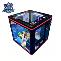 Machine de jeu à griffes en métal, type grue à monnayeur, avec accepteur de billets, en anglais