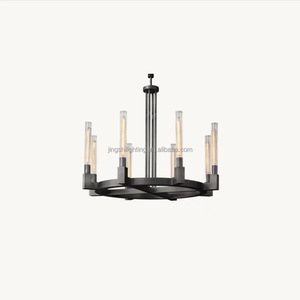 Lustre linéaire en laiton Cannele de luxe moderne Design industriel en verre pour salon hôtel restaurant E12 Éclairage de décoration intérieure - Product Image 6