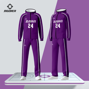 Tute da Allenamento Personalizzate Rigorer in Stile Semplice Nero e Viola per Squadre di Basket e Sport - Product Image 3